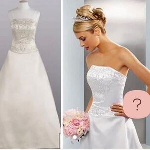 David’s Bridal Wedding Dress with Train and Poof